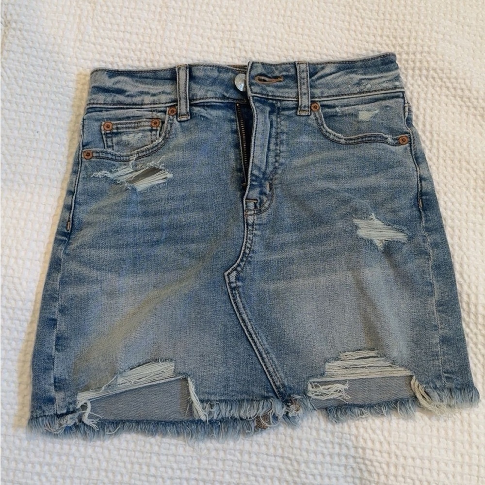American Eagle Outfitters Blue Pencil Mini Skirt